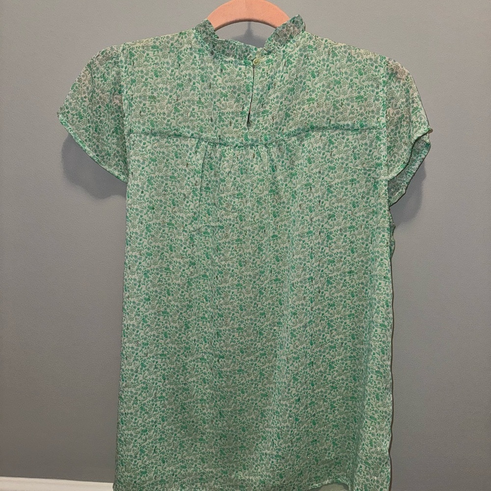 Joie Light Green Patterned Blouse - Picture 5 of 6